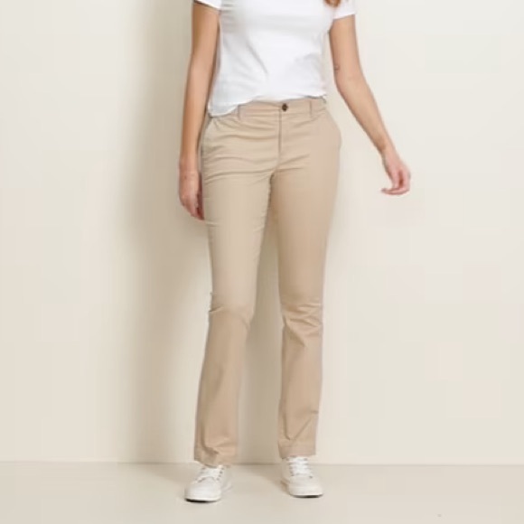 OLD NAVY- Rolled Oats Mid Rise Bootcut Khaki Pants Women’s 6 Regular - Picture 1 of 6